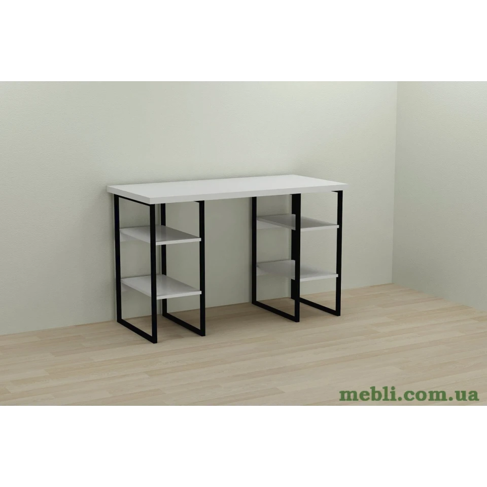 Комп'ютерний стіл Ferrum-decor Карен 75x140x70 чорний ДСП Білий 32мм