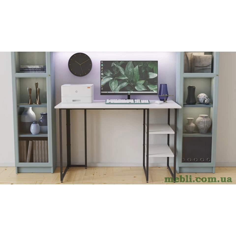 Комп'ютерний стіл Ferrum-decor Кевін 75x100x70 чорний ДСП Білий 16мм