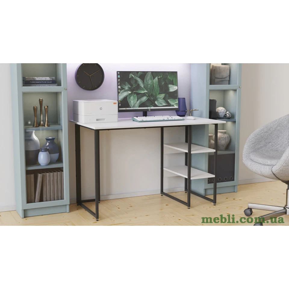 Комп'ютерний стіл Ferrum-decor Кевін 75x100x70 чорний ДСП Білий 16мм