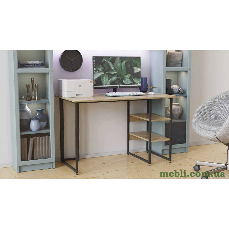 Комп'ютерний стіл Ferrum-decor Кевін 75x100x70 чорний ДСП Дуб Сонома 16мм