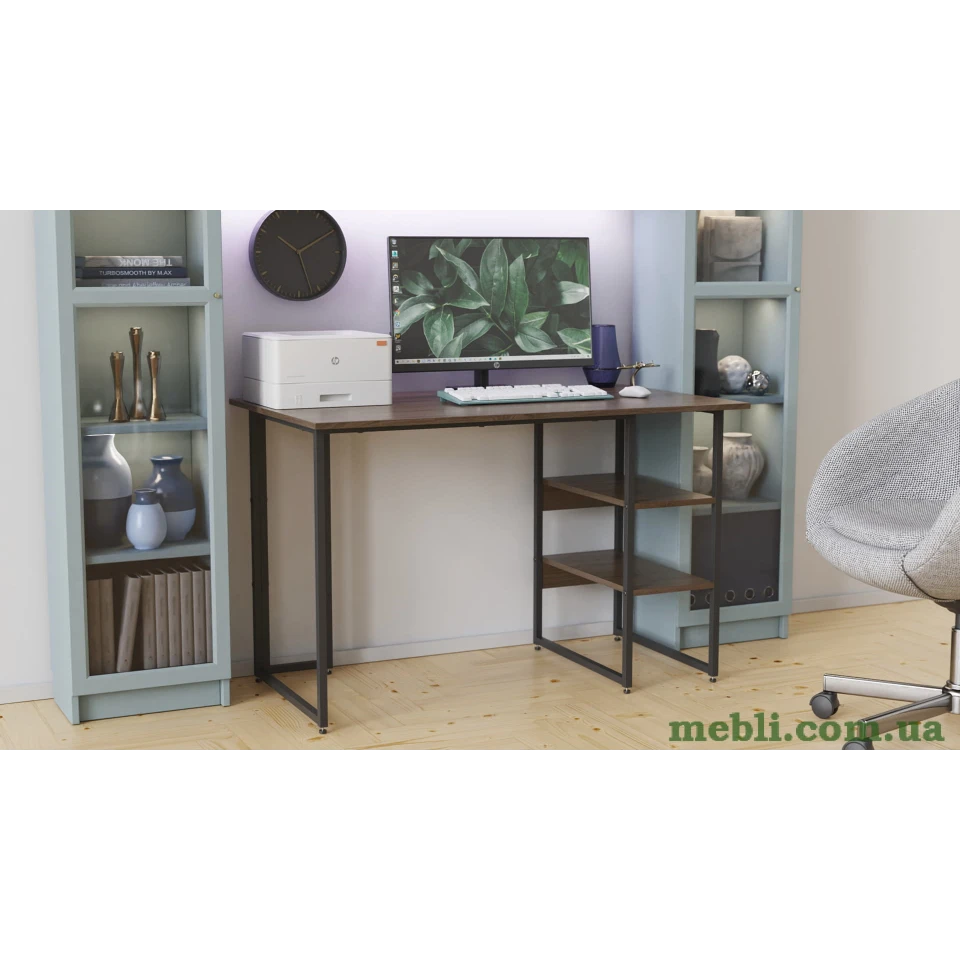 Комп'ютерний стіл Ferrum-decor Кевін 75x100x70 чорний ДСП Дуб Сонома Труфель 16мм