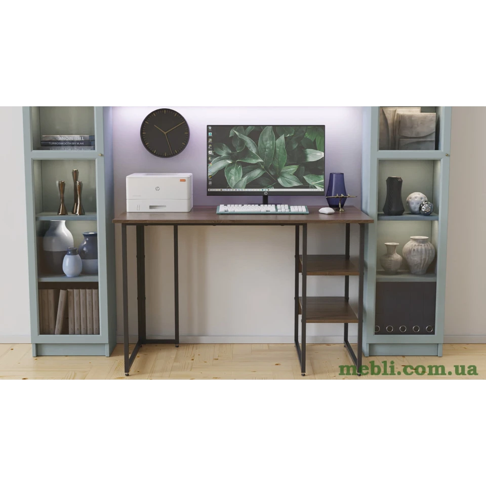Комп'ютерний стіл Ferrum-decor Кевін 75x100x70 чорний ДСП Дуб Сонома Труфель 16мм