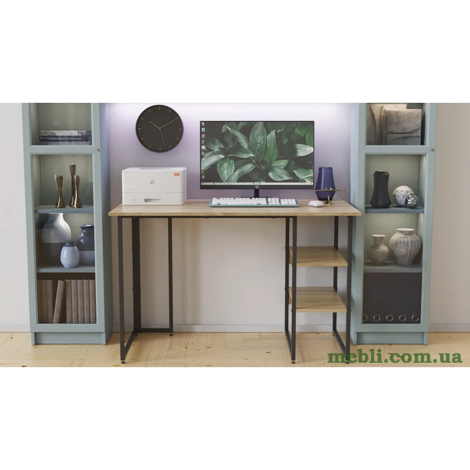 Комп'ютерний стіл Ferrum-decor Кевін 75x120x60 чорний ДСП Дуб Сонома 16мм