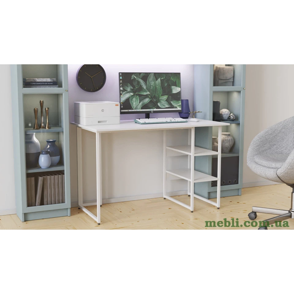 Комп'ютерний стіл Ferrum-decor Кевін 75x140x70 білий ДСП Білий 16мм
