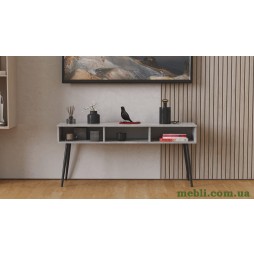 Тумба під телевізор Кентуккі Ferrum-decor 45x139x38 Чорний метал ДСП Бетон