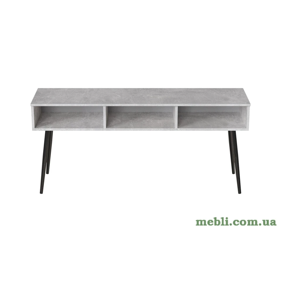 Тумба під телевізор Кентуккі Ferrum-decor 45x139x38 Чорний метал ДСП Бетон