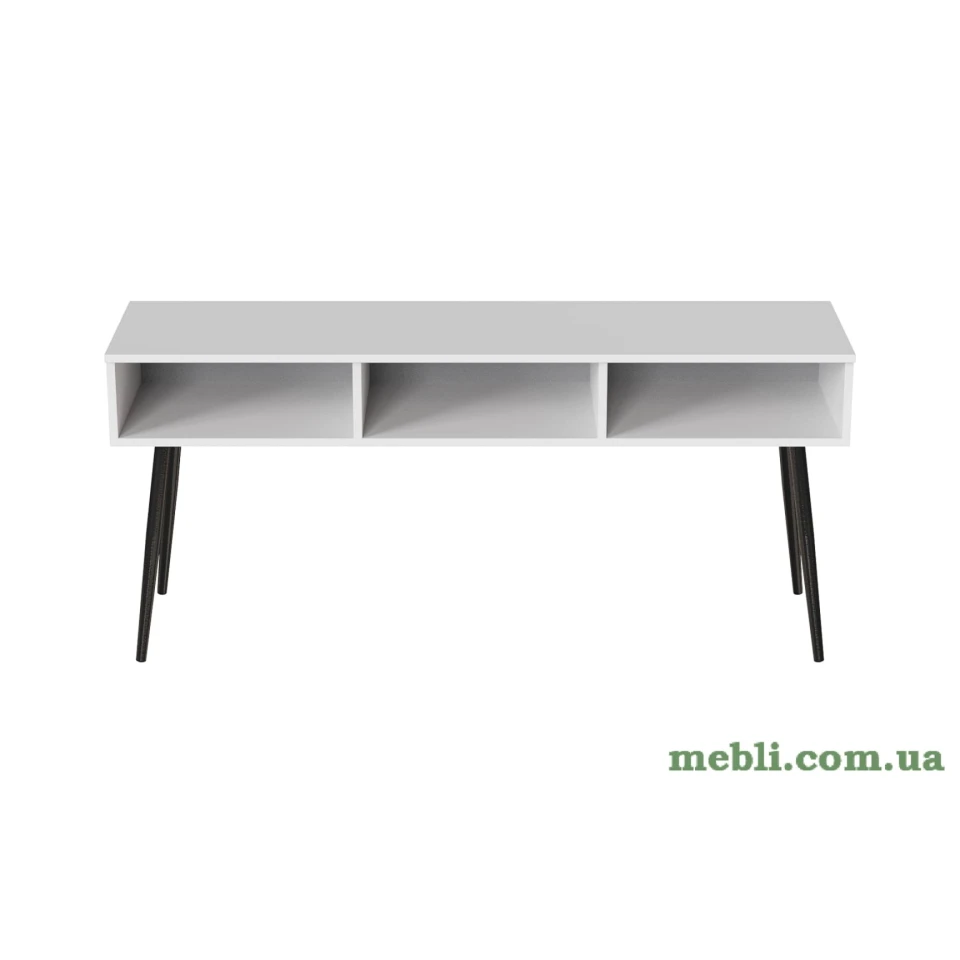 Тумба під телевізор Кентуккі Ferrum-decor 45x139x38 Чорний метал ДСП Білий