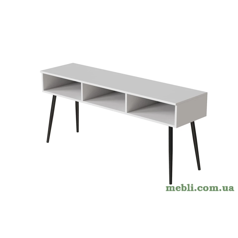Тумба під телевізор Кентуккі Ferrum-decor 45x139x38 Чорний метал ДСП Білий
