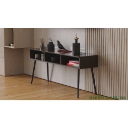 Тумба під телевізор Кентуккі Ferrum-decor 45x139x38 Чорний метал ДСП Венге Магія.