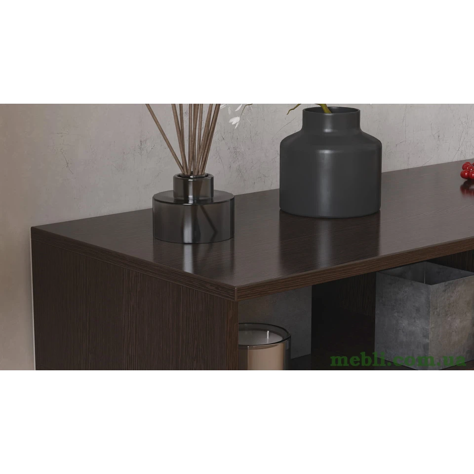 Тумба під телевізор Кентуккі Ferrum-decor 45x139x38 Чорний метал ДСП Венге Магія.