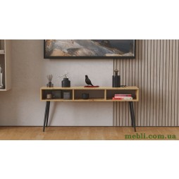 Тумба під телевізор Кентуккі Ferrum-decor 45x139x38 Чорний метал ДСП Дуб Артизан