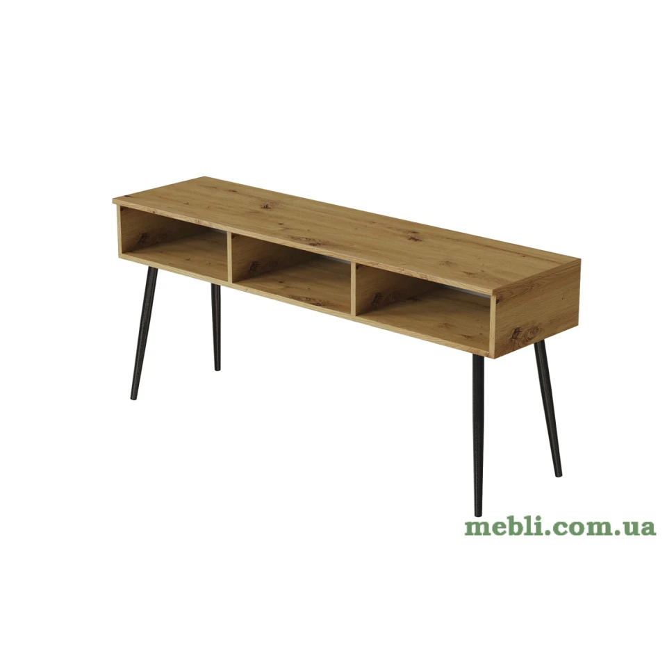 Тумба під телевізор Кентуккі Ferrum-decor 45x139x38 Чорний метал ДСП Дуб Артизан