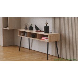 Тумба під телевізор Кентуккі Ferrum-decor 45x139x38 Чорний метал ДСП Дуб Сан-Марино