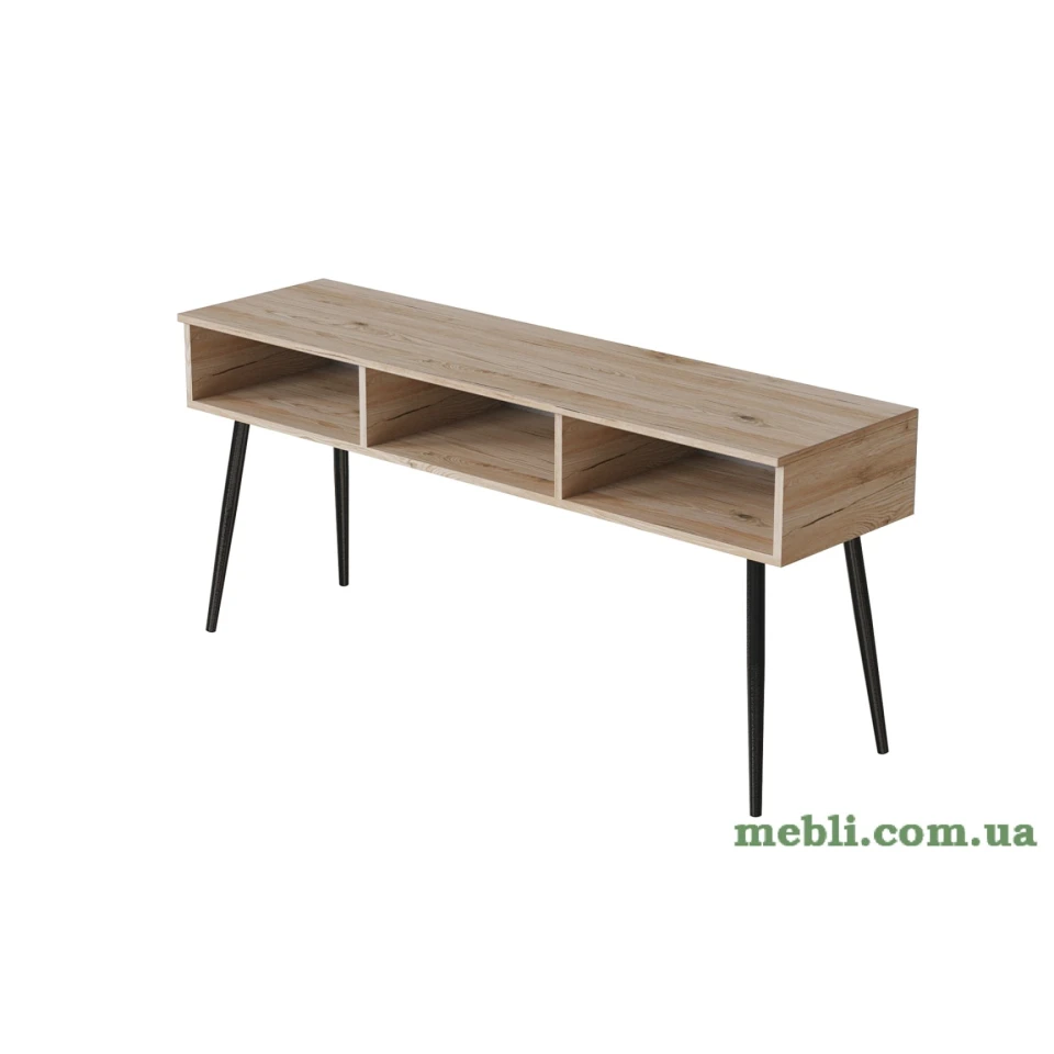 Тумба під телевізор Кентуккі Ferrum-decor 45x139x38 Чорний метал ДСП Дуб Сан-Марино