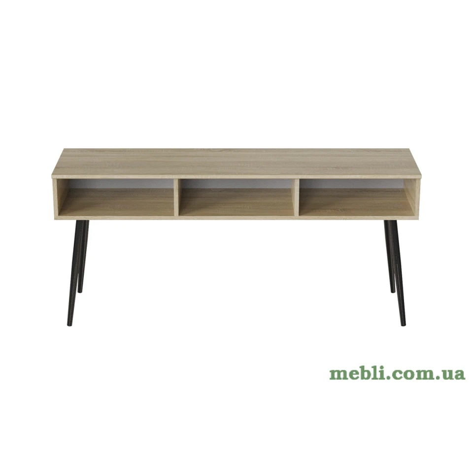 Тумба під телевізор Кентуккі Ferrum-decor 45x139x38 Чорний метал ДСП Дуб Сонома
