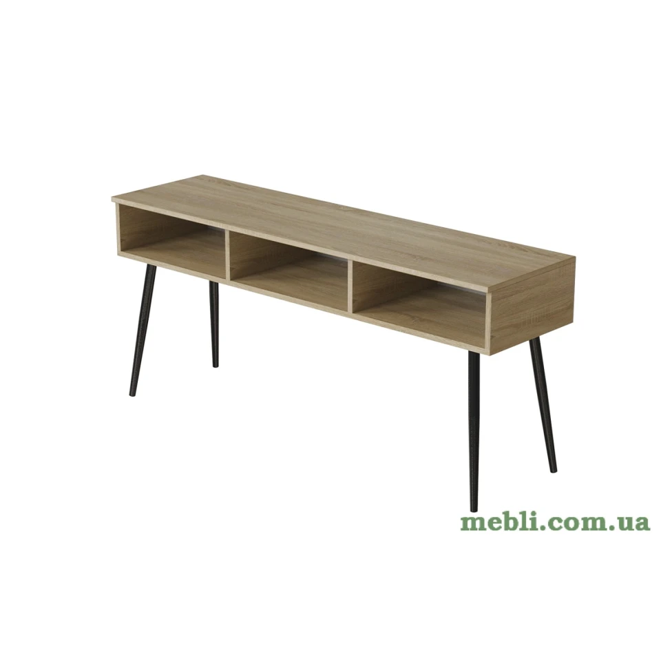 Тумба під телевізор Кентуккі Ferrum-decor 45x139x38 Чорний метал ДСП Дуб Сонома