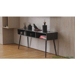 Тумба під телевізор Кентуккі Ferrum-decor 45x139x38 Чорний метал ДСП Сосна Кембра