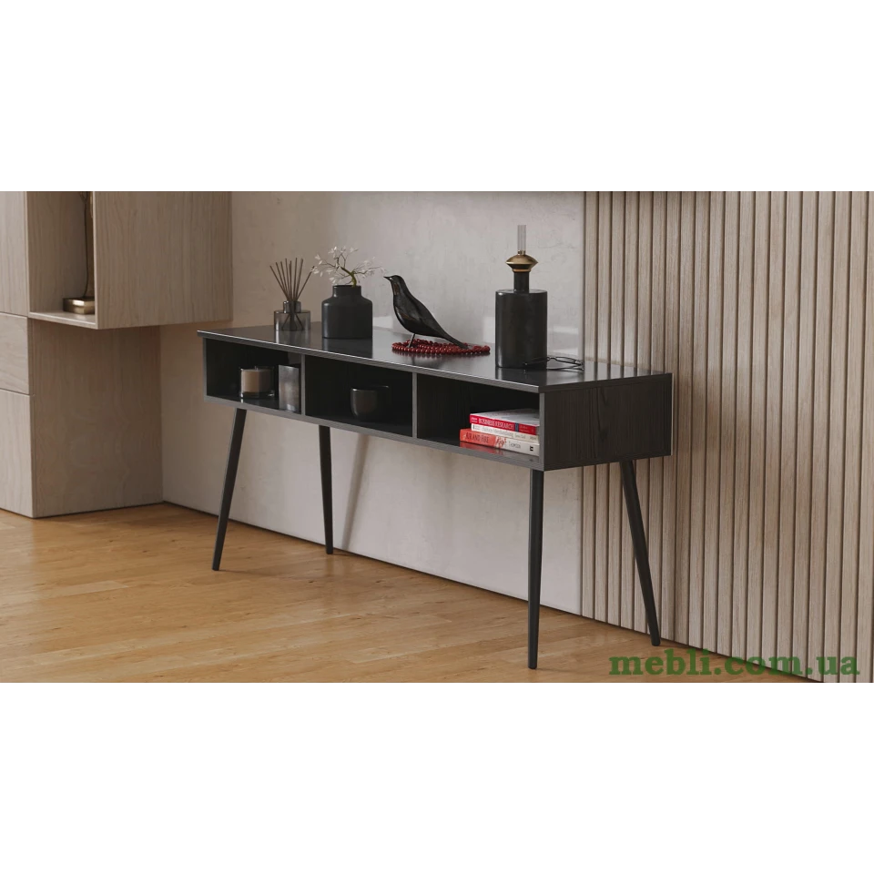 Тумба під телевізор Кентуккі Ferrum-decor 45x139x38 Чорний метал ДСП Сосна Кембра