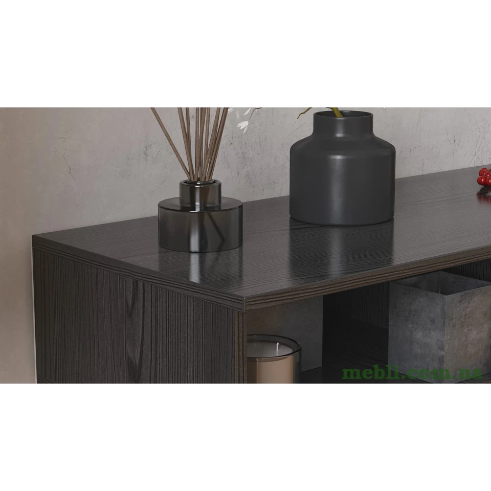 Тумба під телевізор Кентуккі Ferrum-decor 45x139x38 Чорний метал ДСП Сосна Кембра