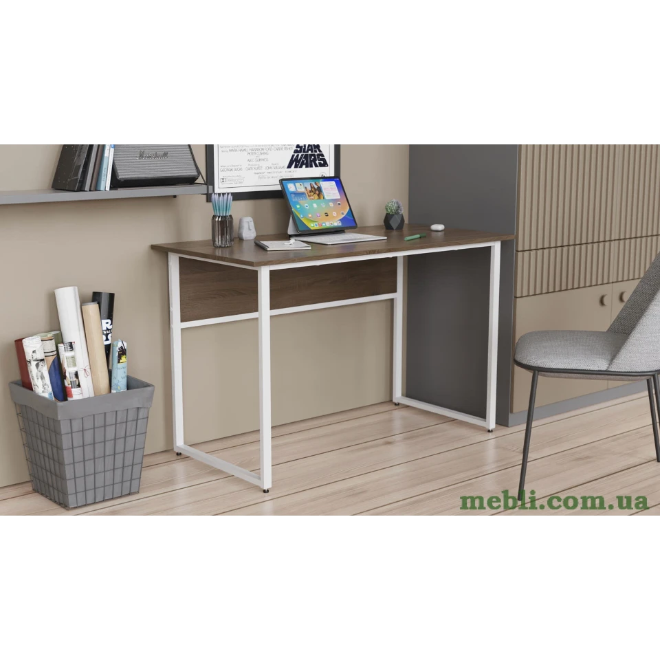 Комп'ютерний стіл Ferrum-decor Коді 75x100x60 білий ДСП Дуб Сонома Труфель 16мм