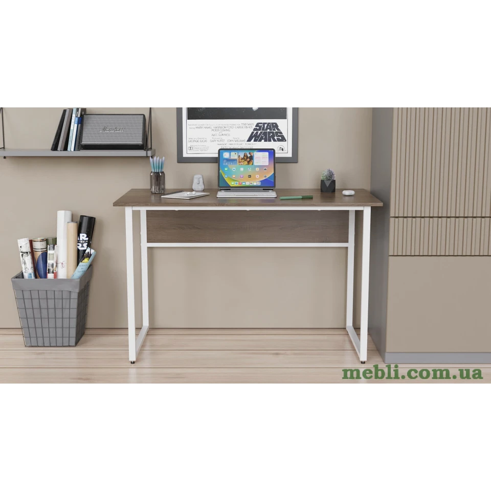 Комп'ютерний стіл Ferrum-decor Коді 75x100x60 білий ДСП Дуб Сонома Труфель 16мм