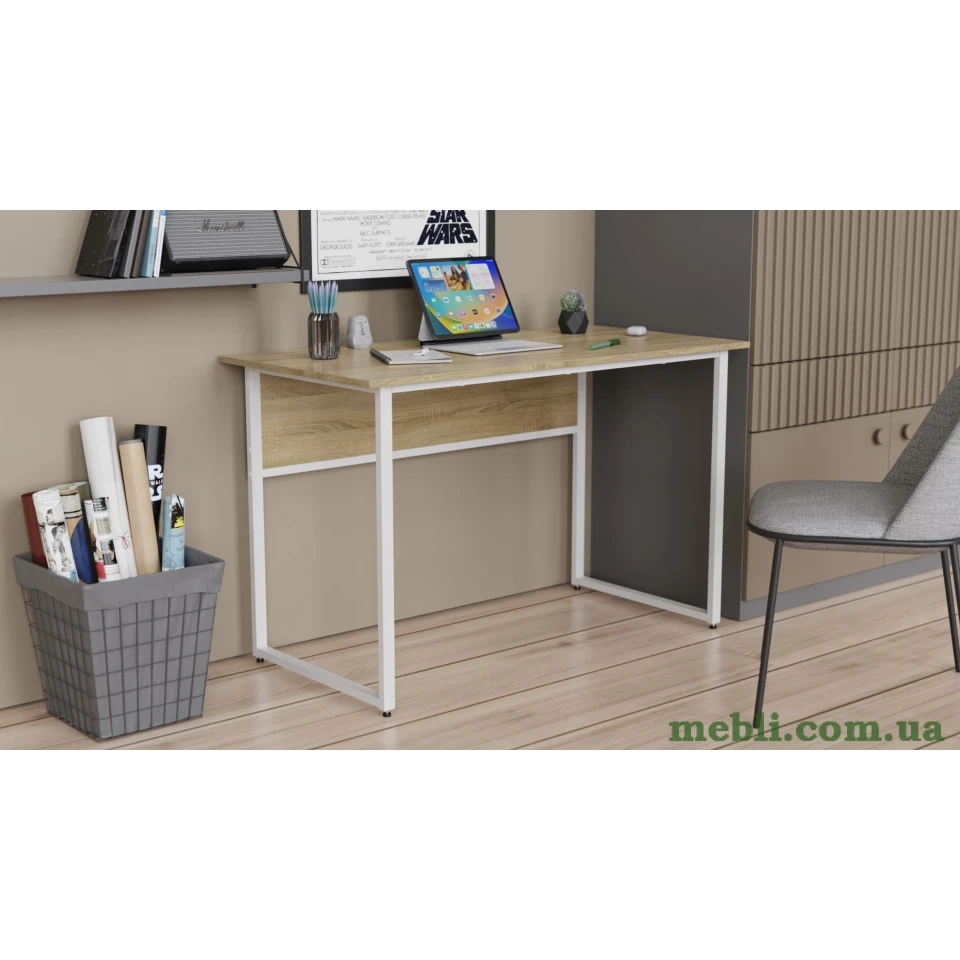 Комп'ютерний стіл Ferrum-decor Коді 75x100x70 білий ДСП Дуб Сонома 16мм