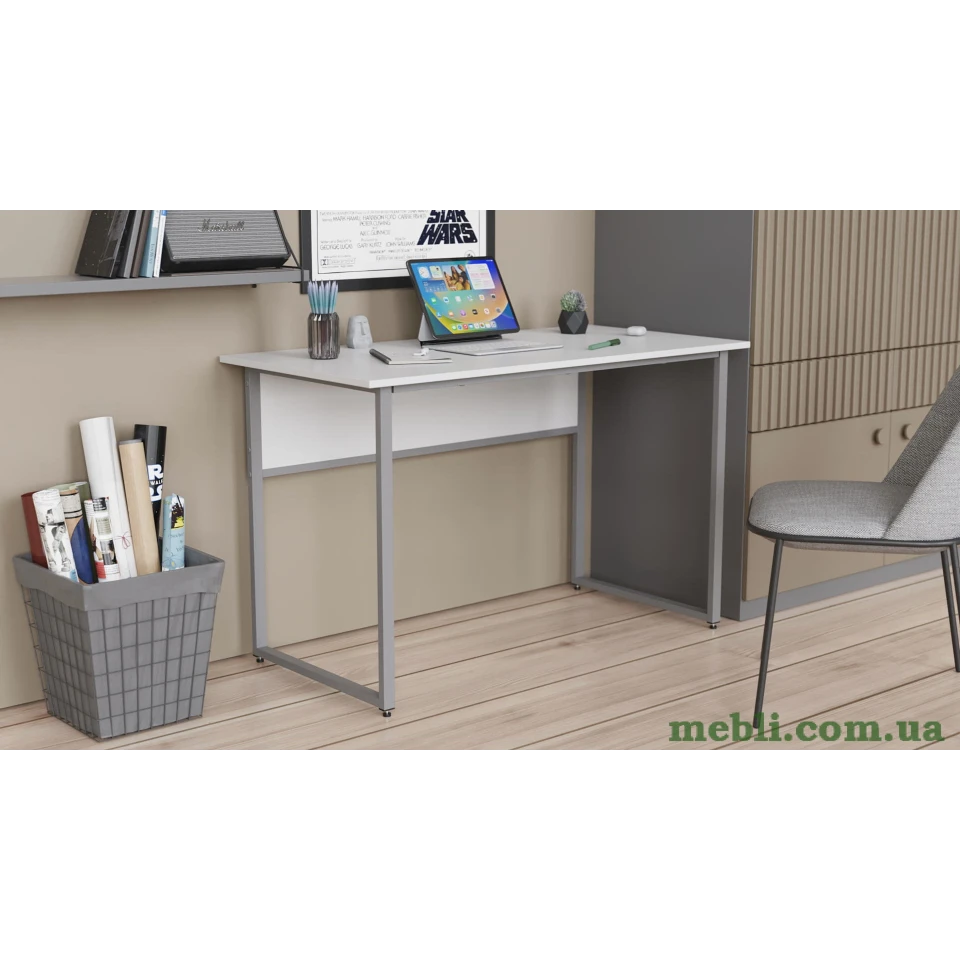 Комп'ютерний стіл Ferrum-decor Коді 75x100x70 сірий ДСП Білий 16мм