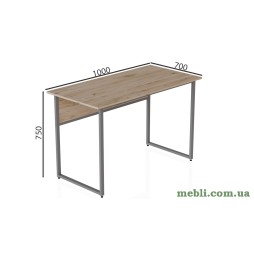 Комп'ютерний стіл Ferrum-decor Коді 75x100x70 сірий ДСП Дуб Артізан 32мм