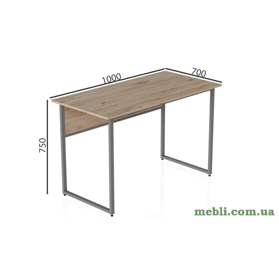 Комп'ютерний стіл Ferrum-decor Коді 75x100x70 сірий ДСП Дуб Артізан 32мм