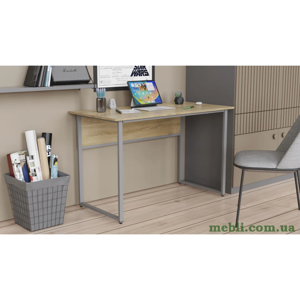 Комп'ютерний стіл Ferrum-decor Коді 75x100x70 сірий ДСП Дуб Сонома 16мм