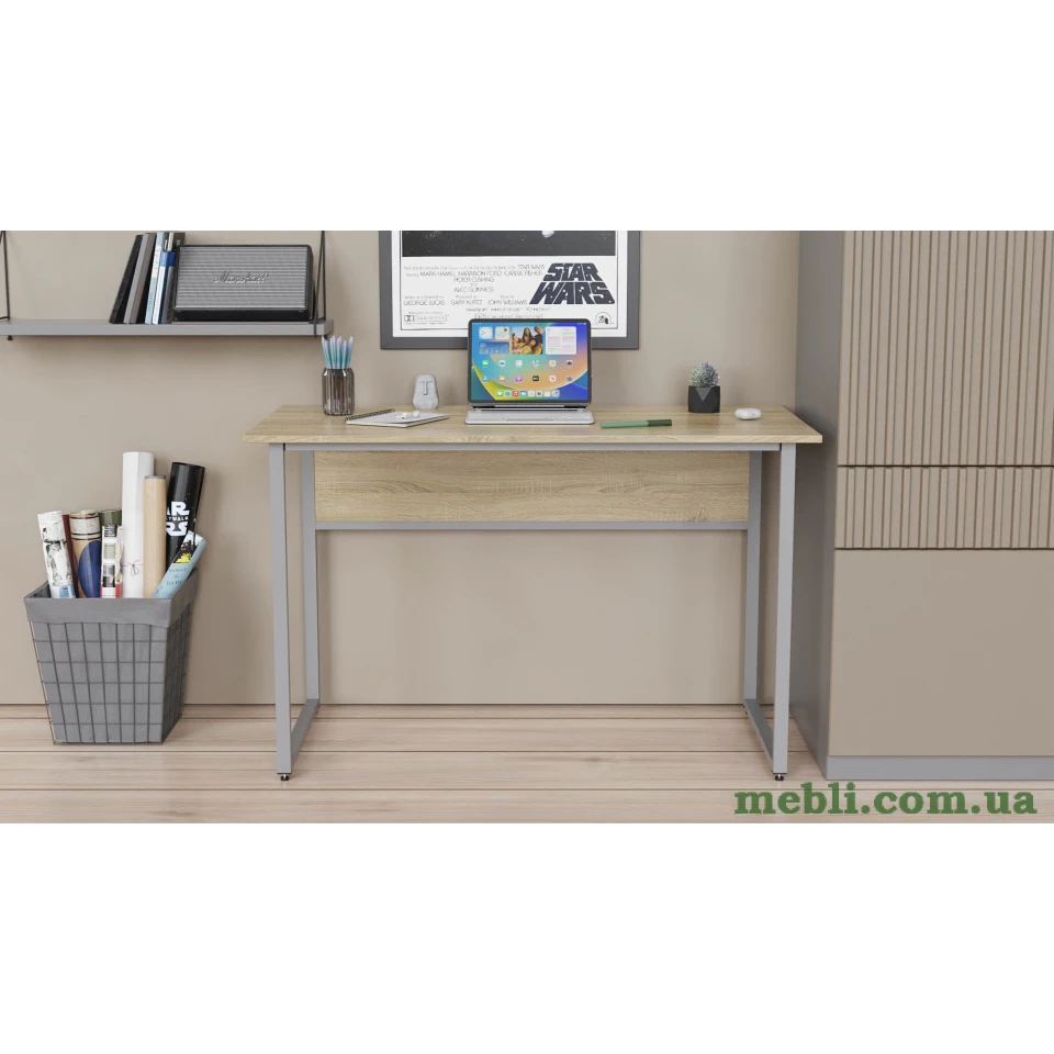 Комп'ютерний стіл Ferrum-decor Коді 75x100x70 сірий ДСП Дуб Сонома 16мм