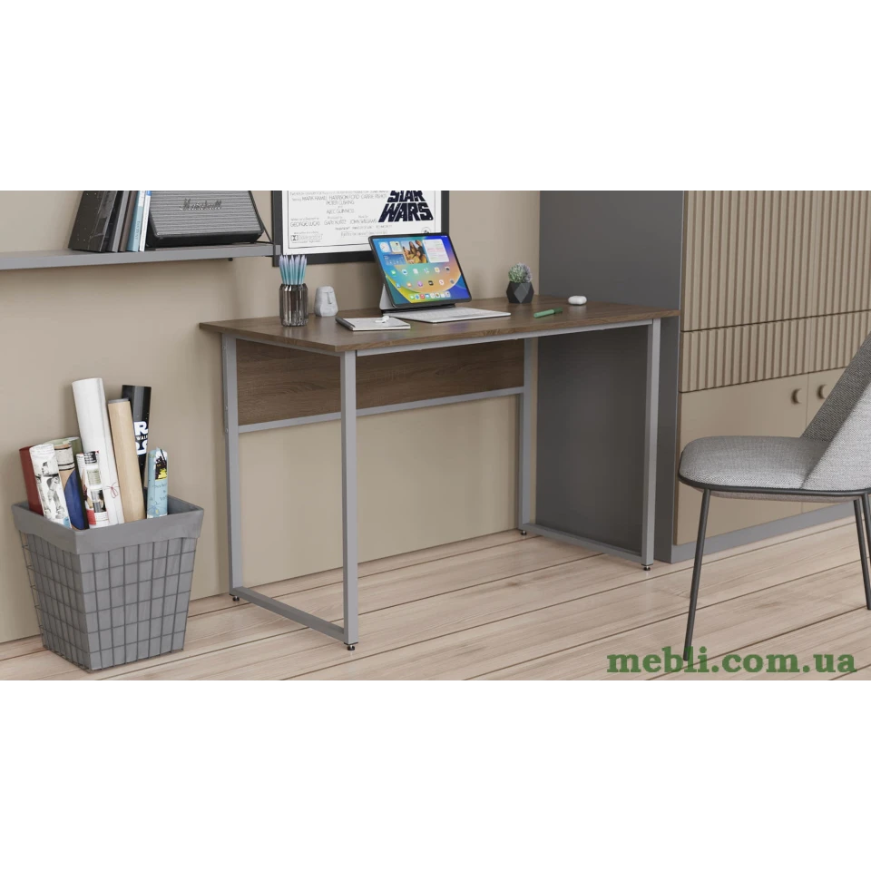 Комп'ютерний стіл Ferrum-decor Коді 75x100x70 сірий ДСП Дуб Сонома Труфель 16мм