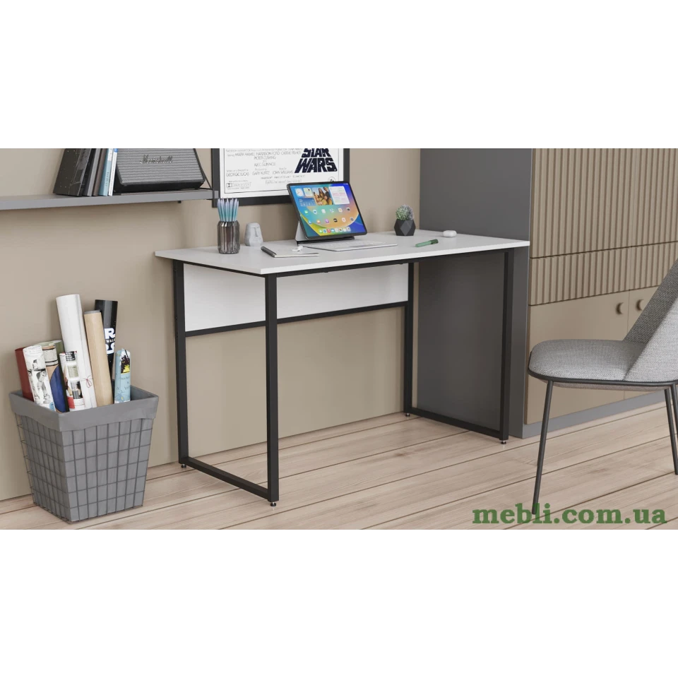 Комп'ютерний стіл Ferrum-decor Коді 75x100x70 чорний ДСП Білий 16мм
