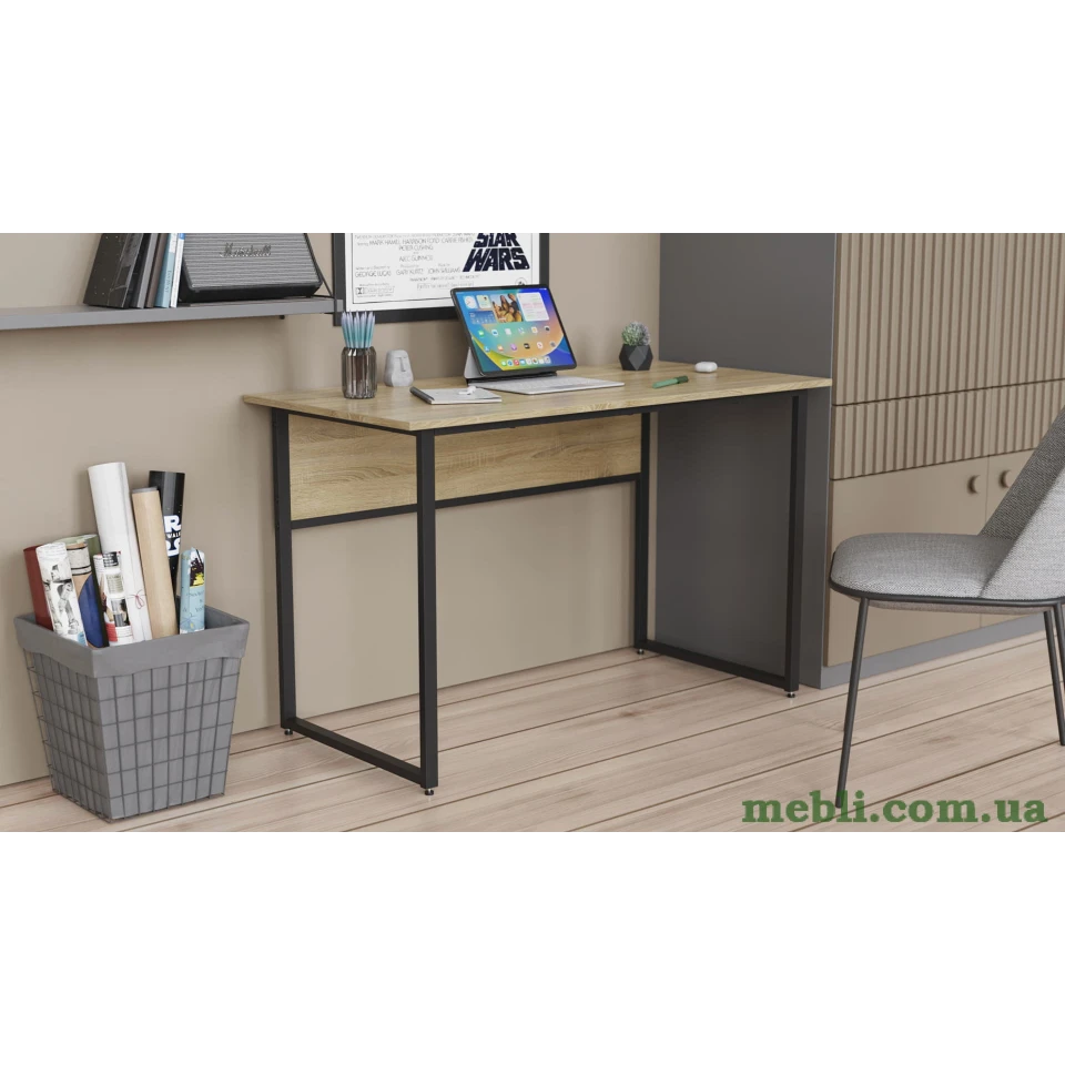 Комп'ютерний стіл Ferrum-decor Коді 75x100x70 чорний ДСП Дуб Сонома 16мм