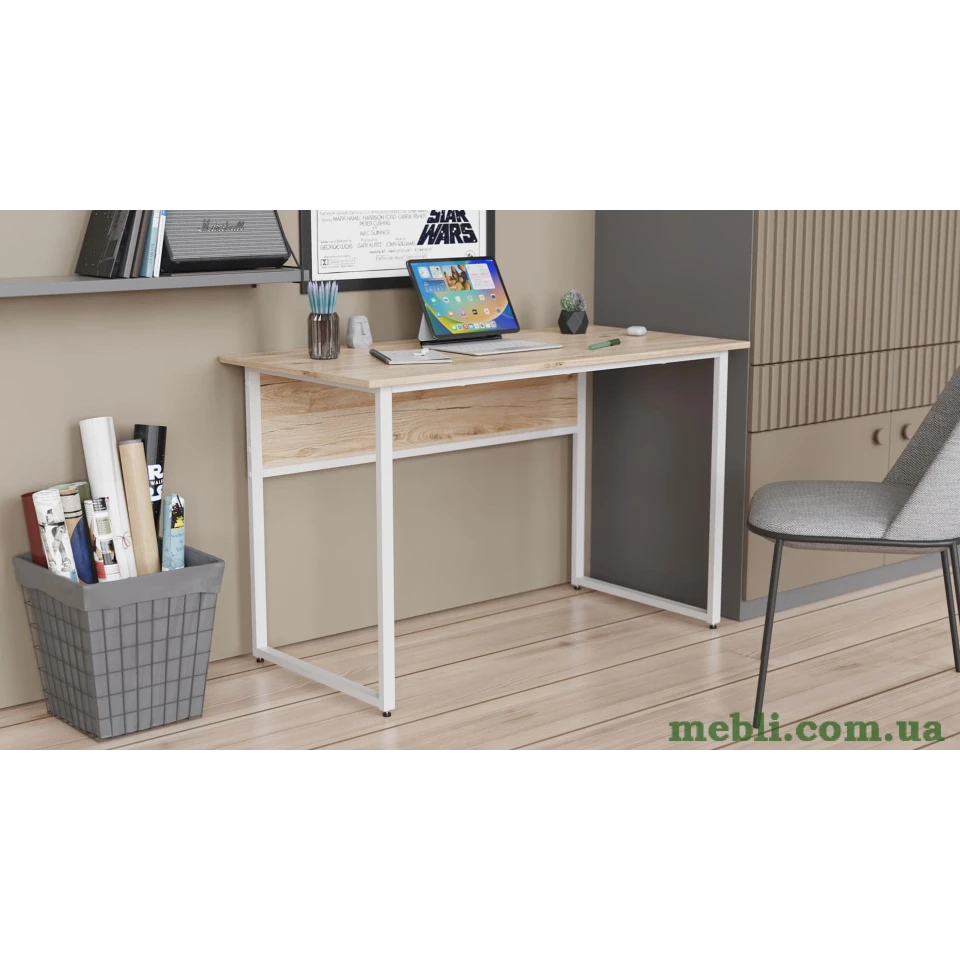 Комп'ютерний стіл Ferrum-decor Коді 75x120x60 білий ДСП Дуб Артізан 16мм
