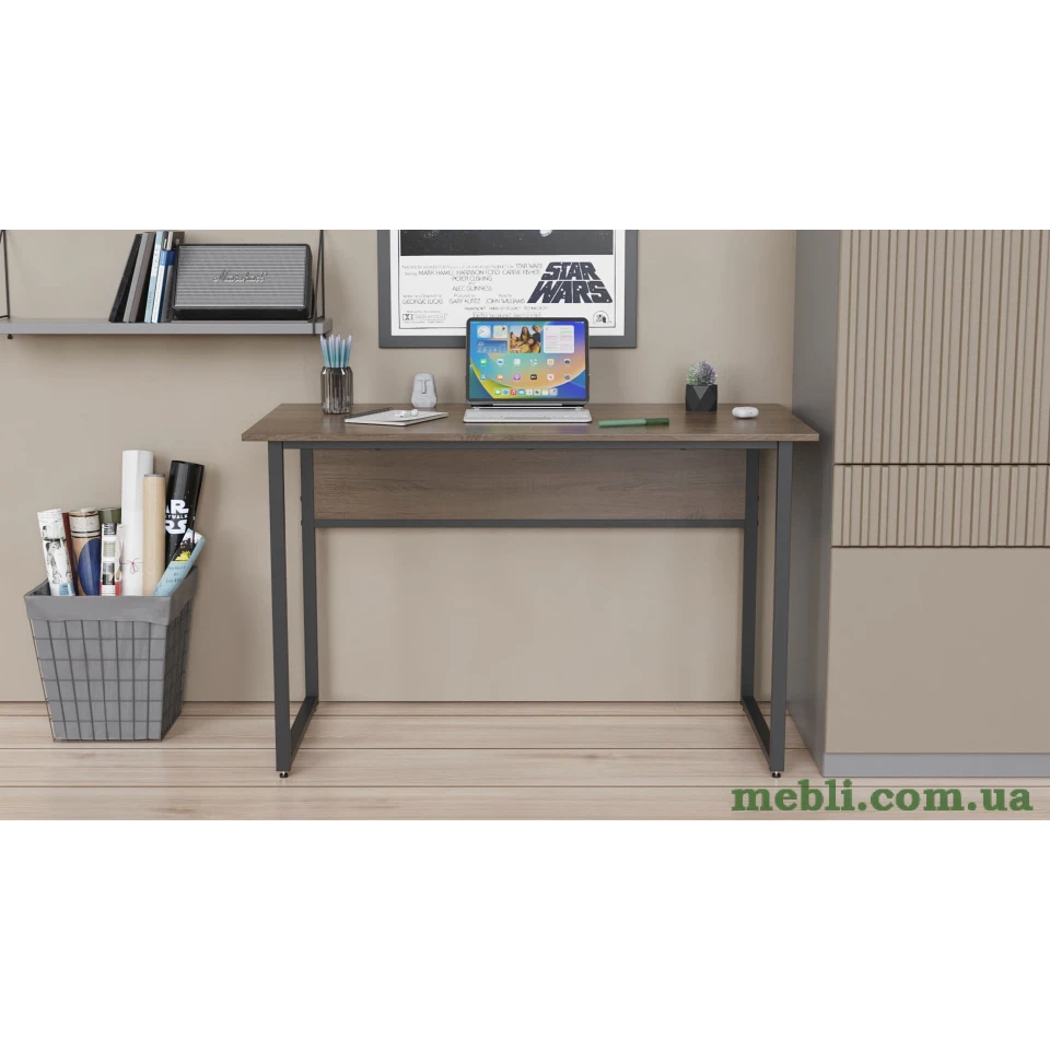 Комп'ютерний стіл Ferrum-decor Коді 75x120x60 чорний ДСП Дуб Сонома Труфель 16мм