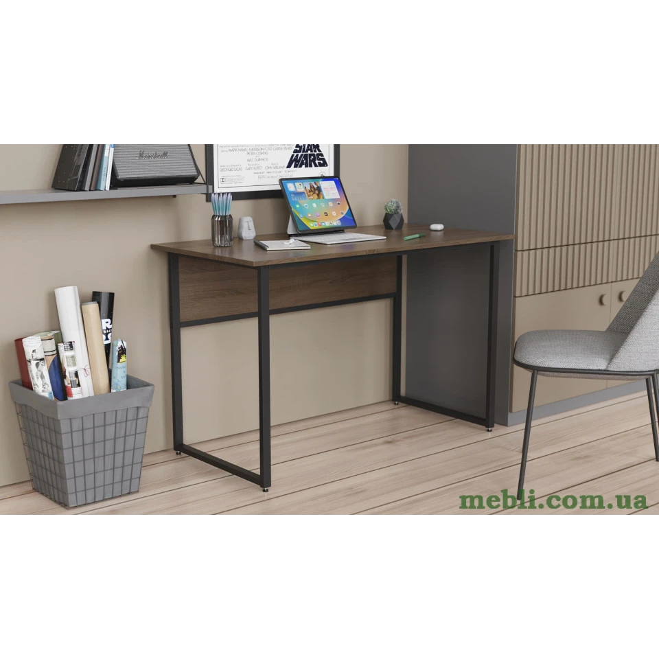 Комп'ютерний стіл Ferrum-decor Коді 75x120x60 чорний ДСП Дуб Сонома Труфель 16мм