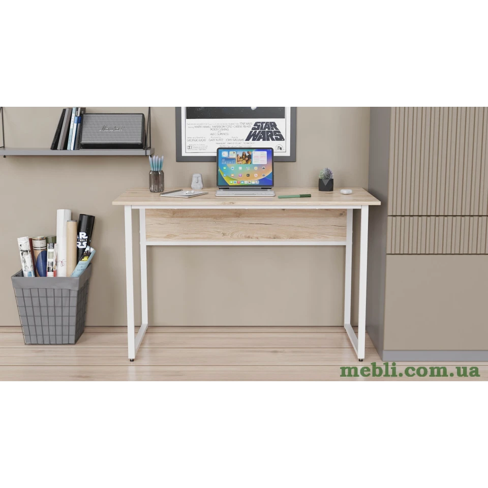 Комп'ютерний стіл Ferrum-decor Коді 75x120x70 білий ДСП Дуб Артізан 16мм