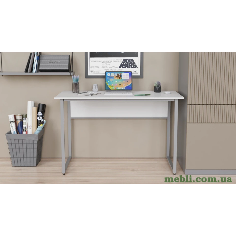 Комп'ютерний стіл Ferrum-decor Коді 75x120x70 сірий ДСП Білий 16мм