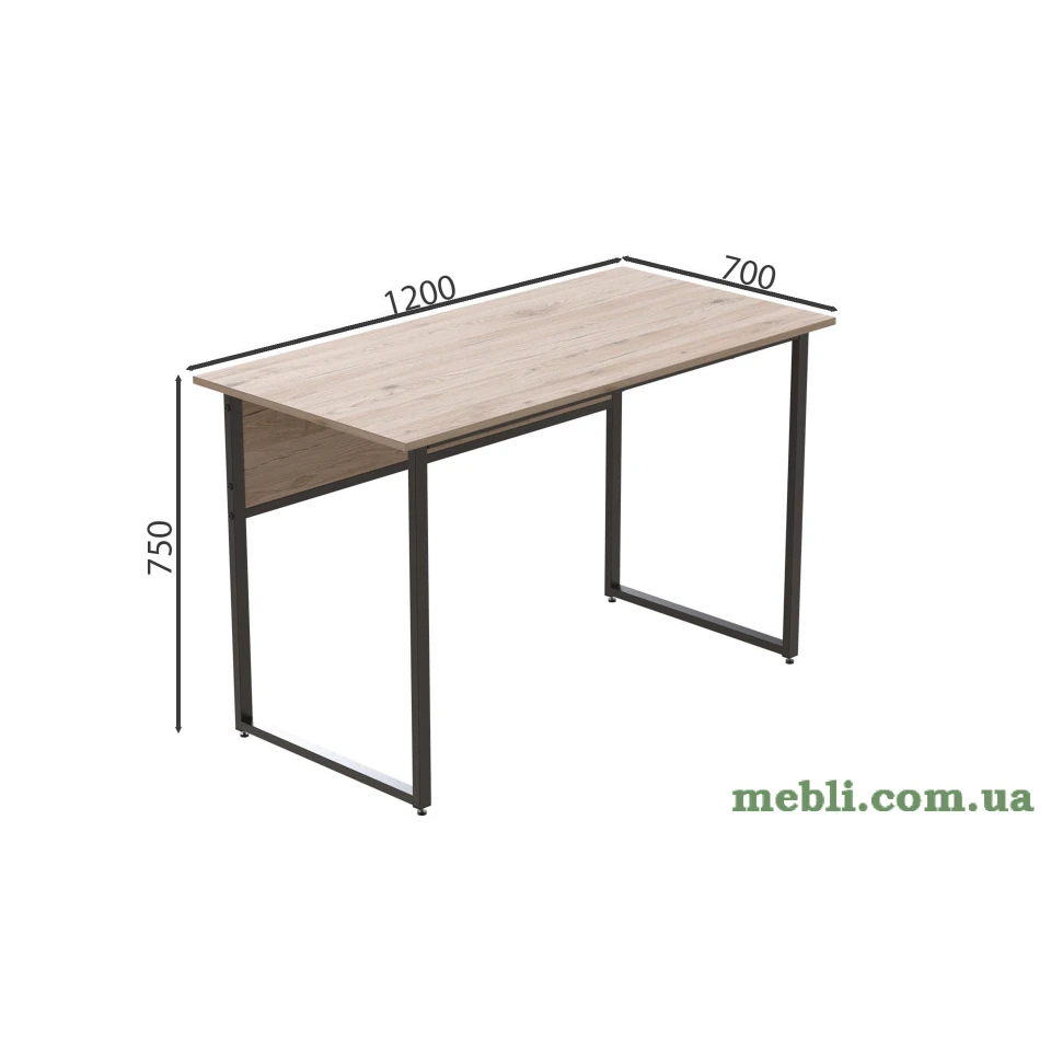 Комп'ютерний стіл Ferrum-decor Коді 75x120x70 чорний ДСП Дуб Артизан 16мм