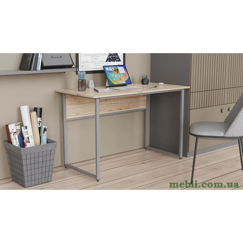 Комп'ютерний стіл Ferrum-decor Коді 75x140x70 сірий ДСП Дуб Артізан 16мм