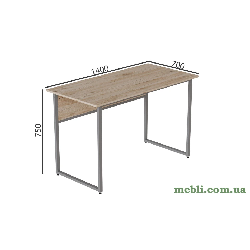 Комп'ютерний стіл Ferrum-decor Коді 75x140x70 сірий ДСП Дуб Артізан 16мм