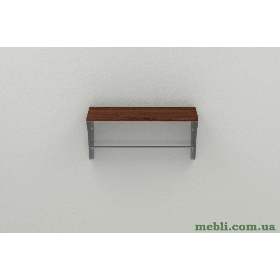 Настінна полиця Ferrum-decor Комфі 260x500x240 метал Сірий ДСП Венге