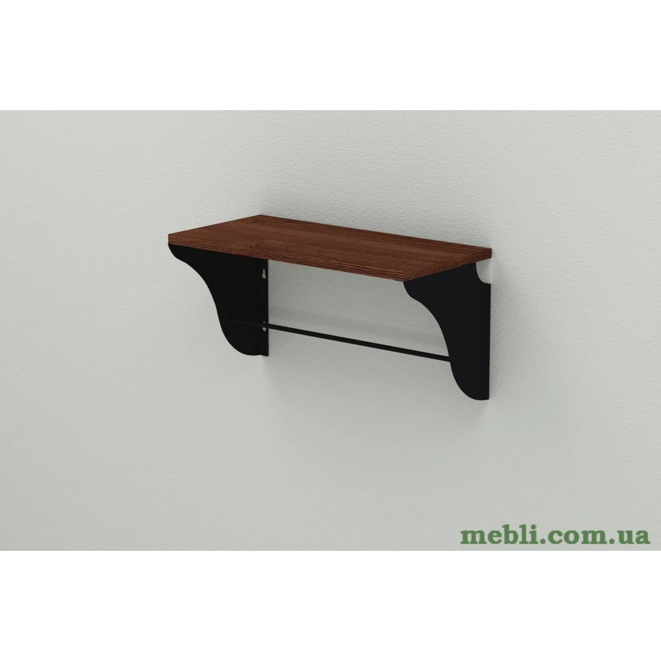 Настінна полиця Ferrum-decor Комфі 260x600x240 метал Чорний ДСП Венге