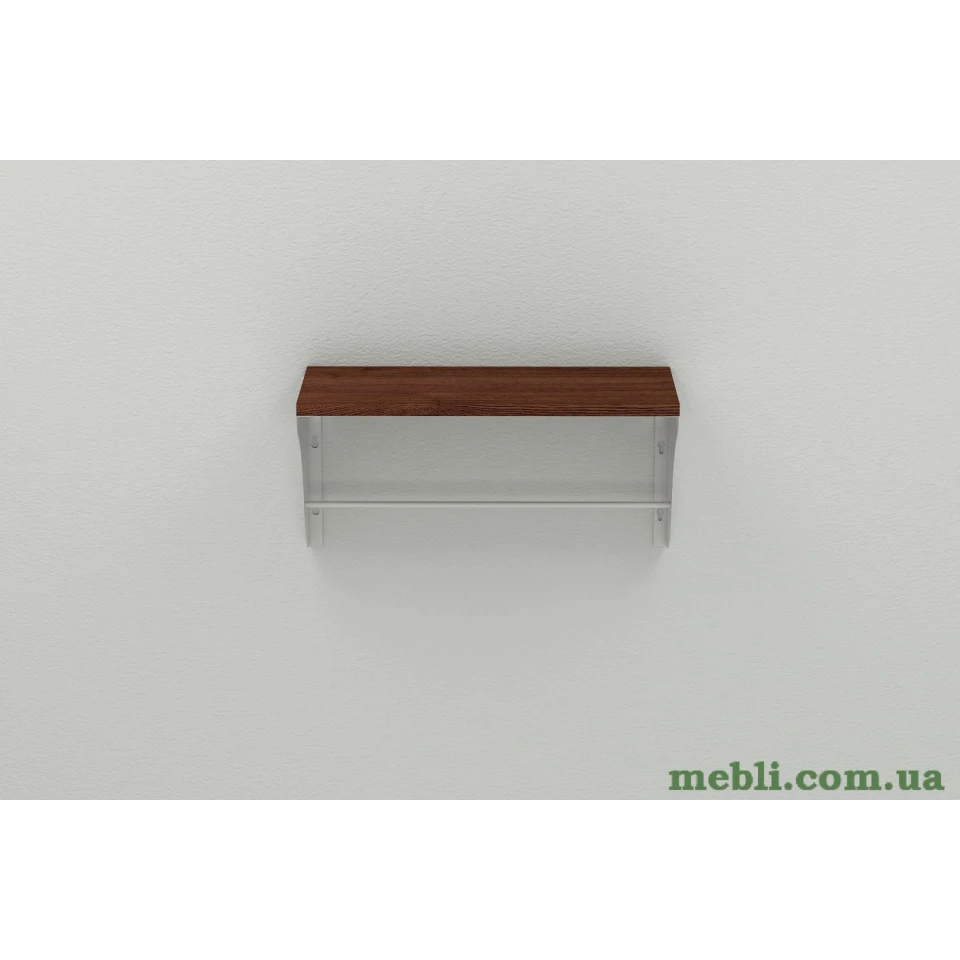 Настінна полиця Ferrum-decor Комфі 260x700x240 метал Білий ДСП Венге