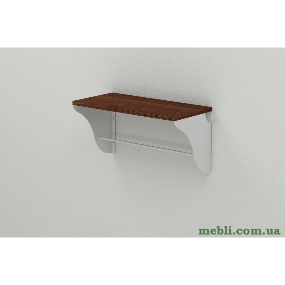 Настінна полиця Ferrum-decor Комфі 260x700x240 метал Білий ДСП Венге