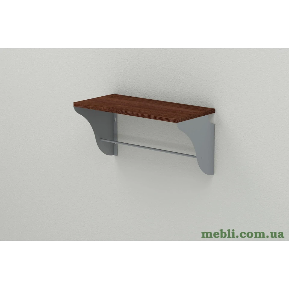 Настінна полиця Ferrum-decor Комфі 260x700x240 метал Сірий ДСП Венге