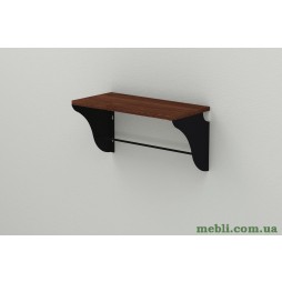 Настінна полиця Ferrum-decor Комфі 260x700x240 метал Чорний ДСП Венге