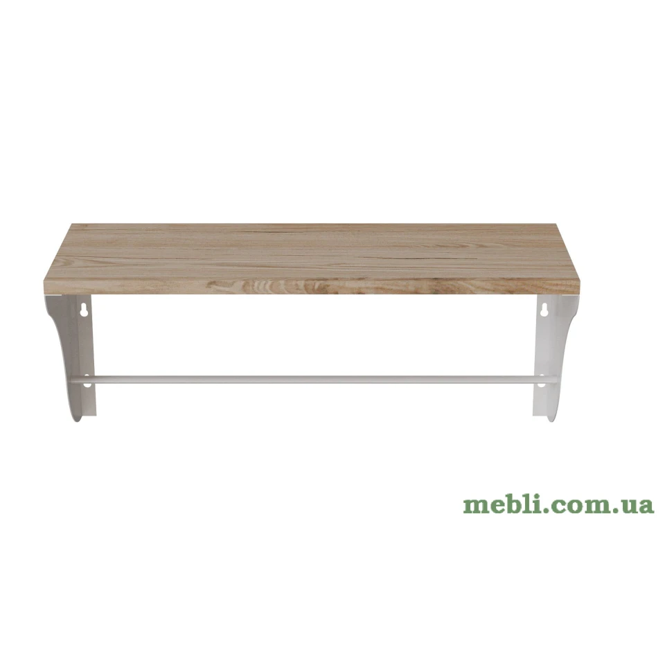 Полиця настінна Ferrum-decor Комфі 260x500x240 метал Білий ДСП Артізан