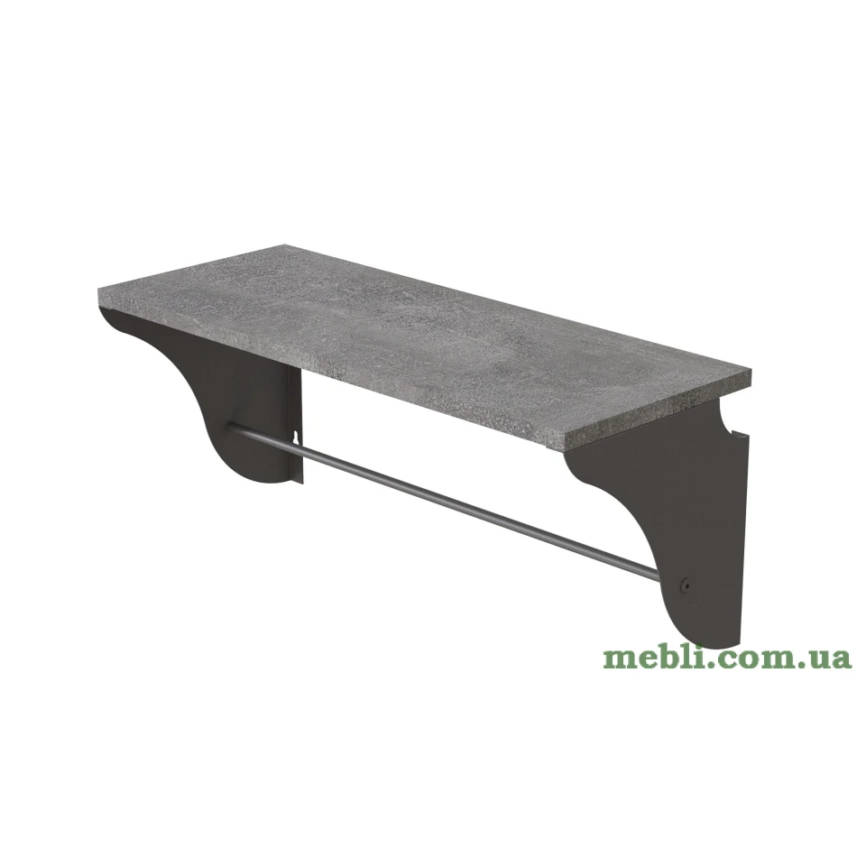 Полиця настінна Ferrum-decor Комфі 260x500x240 метал Сірий ДСП Бетон